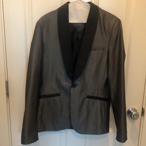 Guess Black Grey Suit Jacket Blazer
